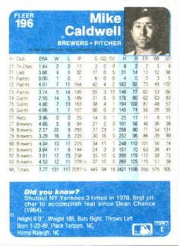 Mike Caldwell  baseball card collectible - Main Image 2