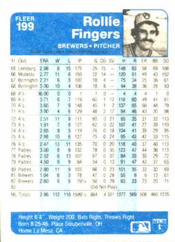 Rollie Fingers  baseball card collectible - Main Image 2