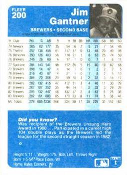 Jim Gantner  baseball card collectible - Main Image 2