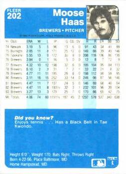 Moose Haas  baseball card collectible - Main Image 2