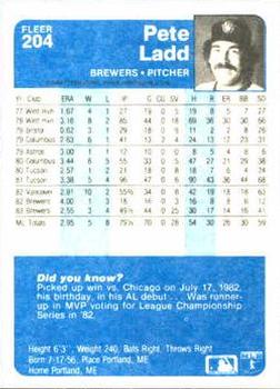 Pete Ladd  baseball card collectible - Main Image 2