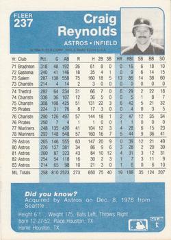 Craig Reynolds  baseball card collectible - Main Image 2