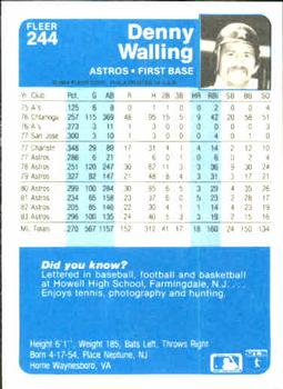 Denny Walling  baseball card collectible - Main Image 2