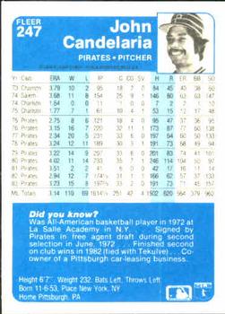 John Candelaria  baseball card collectible - Main Image 2