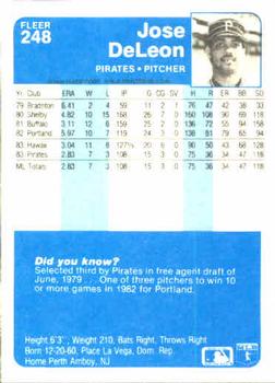 Jose DeLeon  baseball card collectible - Main Image 2