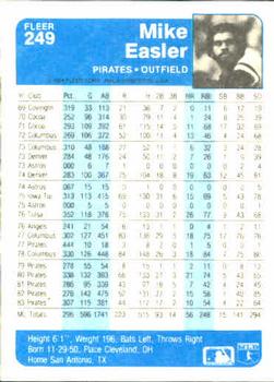 Mike Easler  baseball card collectible - Main Image 2