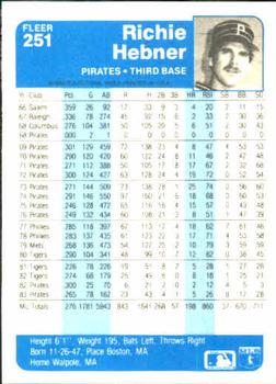 Richie Hebner  baseball card collectible - Main Image 2