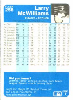 Larry McWilliams  baseball card collectible - Main Image 2