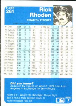 Rick Rhoden  baseball card collectible - Main Image 2