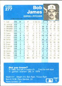 Bob James  baseball card collectible - Main Image 2