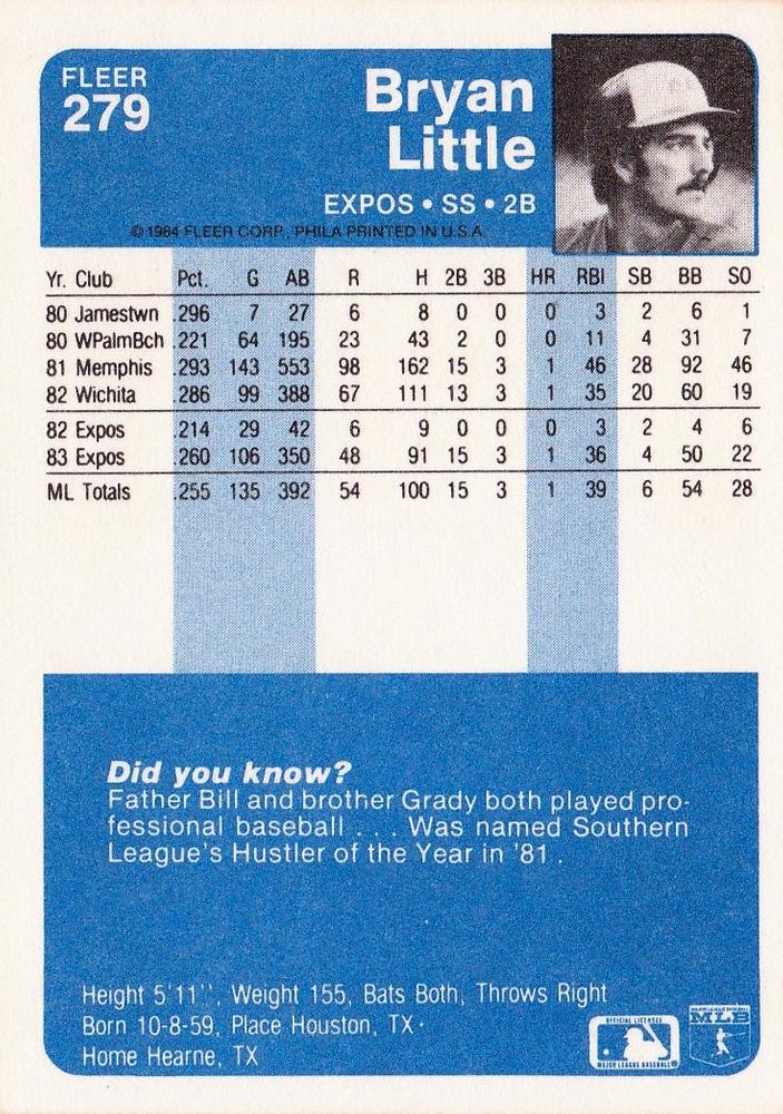 Bryan Little  baseball card collectible - Main Image 2