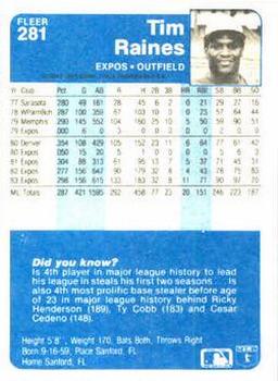 Tim Raines  baseball card collectible - Main Image 2