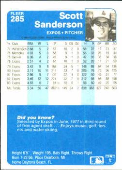Scott Sanderson  baseball card collectible - Main Image 2