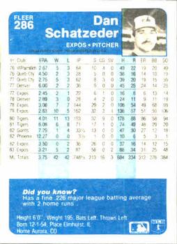 Dan Schatzeder  baseball card collectible - Main Image 2