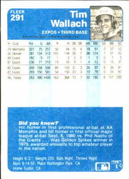 Tim Wallach  baseball card collectible - Main Image 2