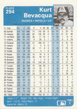 Kurt Bevacqua  baseball card collectible - Main Image 2