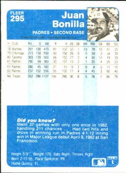 Juan Bonilla  baseball card collectible - Main Image 2