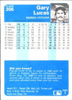 Gary Lucas  baseball card collectible - Main Image 2