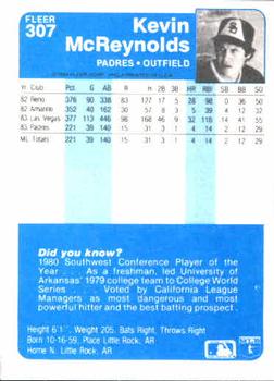 Kevin McReynolds  baseball card collectible - Main Image 2