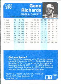 Gene Richards  baseball card collectible - Main Image 2