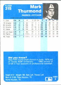 Mark Thurmond  baseball card collectible - Main Image 2