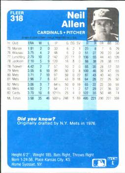 Neil Allen  baseball card collectible - Main Image 2