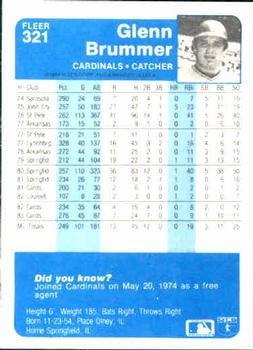 Glenn Brummer  baseball card collectible - Main Image 2