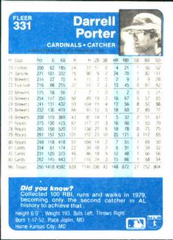 Darrell Porter  baseball card collectible - Main Image 2