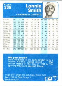 Lonnie Smith  baseball card collectible - Main Image 2