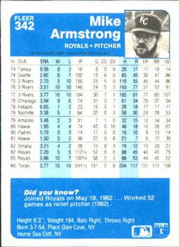 Mike Armstrong  baseball card collectible - Main Image 2