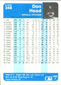 Don Hood  baseball card collectible - Main Image 2