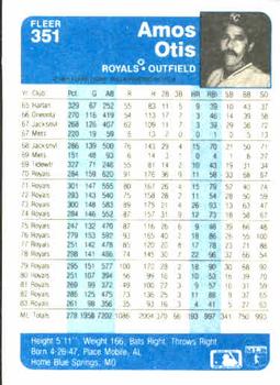 Amos Otis  baseball card collectible - Main Image 2