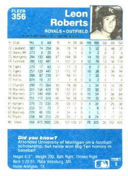 Leon Roberts  baseball card collectible - Main Image 2