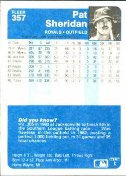 Pat Sheridan  baseball card collectible - Main Image 2