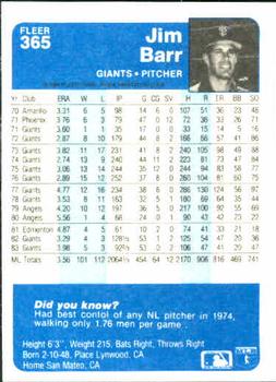 Jim Barr  baseball card collectible - Main Image 2