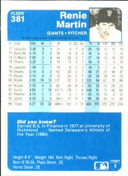 Renie Martin  baseball card collectible - Main Image 2