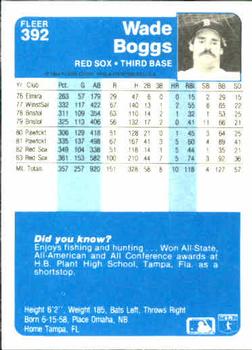 Wade Boggs  baseball card collectible - Main Image 2