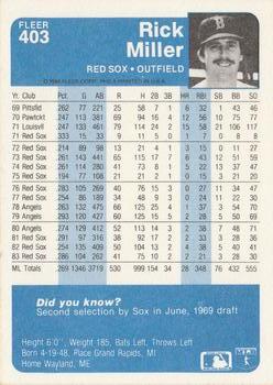 Rick Miller  baseball card collectible - Main Image 2