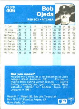 Bob Ojeda  baseball card collectible - Main Image 2