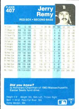 Jerry Remy  baseball card collectible - Main Image 2