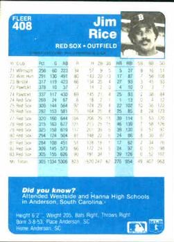 Jim Rice  baseball card collectible - Main Image 2