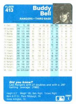 Buddy Bell  baseball card collectible - Main Image 2