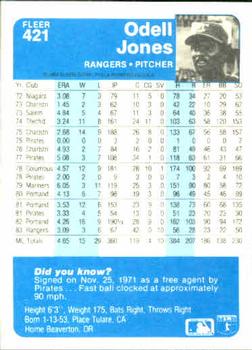 Odell Jones  baseball card collectible - Main Image 2