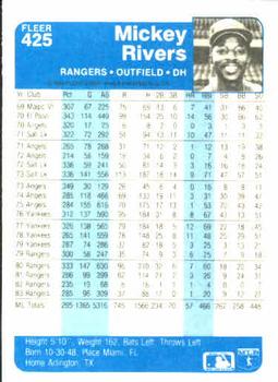 Mickey Rivers  baseball card collectible - Main Image 2