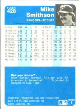 Mike Smithson  baseball card collectible - Main Image 2