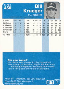 Bill Krueger  baseball card collectible - Main Image 2