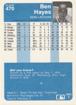 Ben Hayes  baseball card collectible - Main Image 2