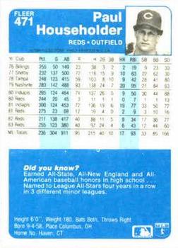 Paul Householder  baseball card collectible - Main Image 2