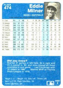 Eddie Milner  baseball card collectible - Main Image 2