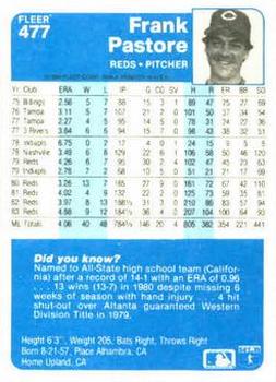 Frank Pastore  baseball card collectible - Main Image 2